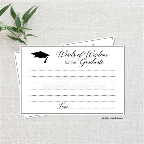 Our Printable Words Of Wisdom Cards For Graduates Are The Perfect