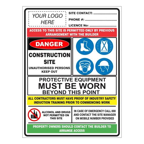 Construction Site Combination Sign Buy Now Discount Safety Signs