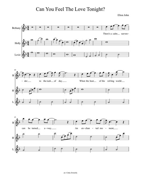 Can You Feel The Love Tonight Sheet Music For Flute Mixed Trio