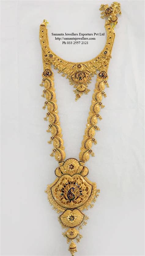 kolkata design gold long necklace howtotieabowfromribbon