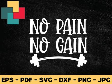 No Pain No Gain Svg Design Graphic By Creativeprosvg · Creative Fabrica
