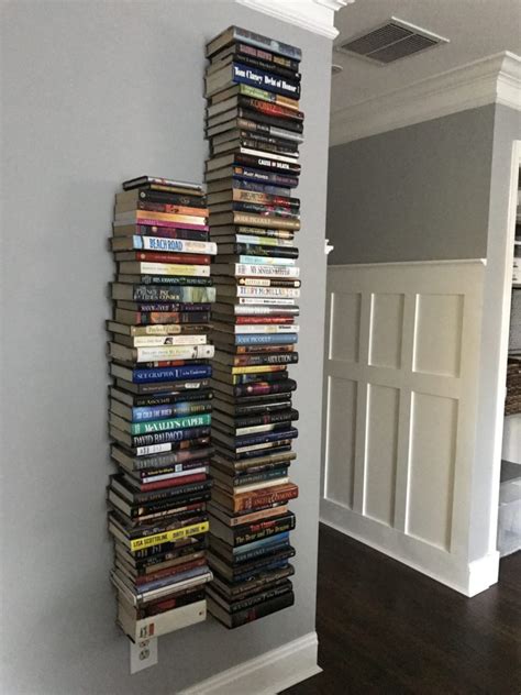 Simple cheap modern comic book display shelf: DIY Invisible Floating Book Shelves - Book Organization