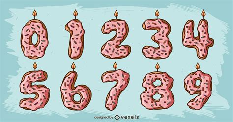 Number Birthday Candles Set Vector Download