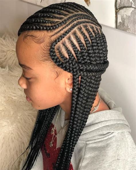 The style in this photo also uses extensions, braided into cornrows, which are finished with twists. Europe type fashionable kids braid styles, Artificial hair ...