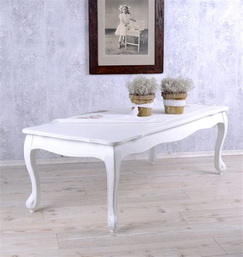 Couchtisch megan shabby chic stil antik weiß marmorplatte creme. Wohnzimmertisch Weiss Tisch Landhaus Couchtisch Shabby ...