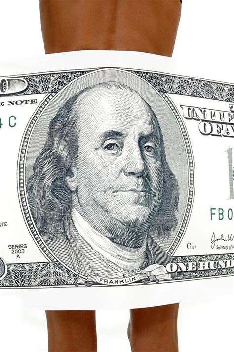 Woman And A 100 Dollar Bill Picture Image 1251576