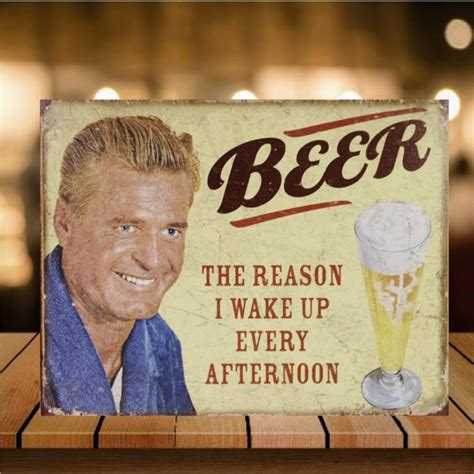 Funny Beer Bar Wall Sign Retro Vintage Man Cave Home Bar Beer Etsy