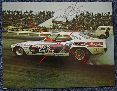 Thin Paper Handout Photo Don The Snake Prudhomme Funny Car Autographed