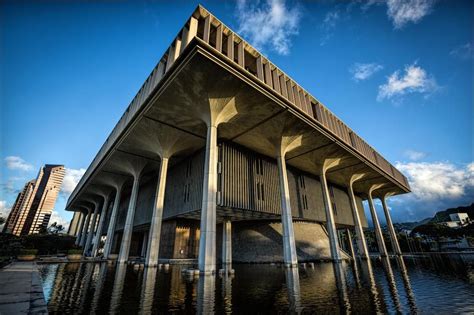 Hawaii State Capitol Building Honolulu Hi Usa 1969 Hawaii