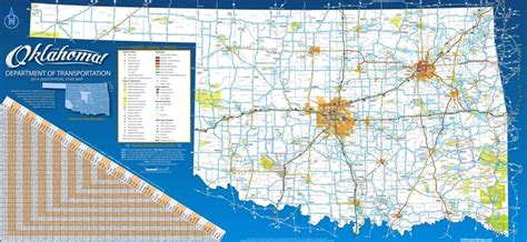 Large Detailed Tourist Map Of Oklahoma With Cities And Towns