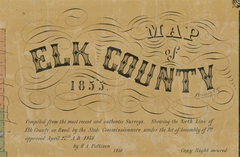 Title Of Source Map Elk Co Pennsylvania 1855 Not For Sale Elk