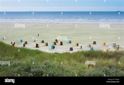 Beach Chairs At The Island Of Juist In Germany Stock Photo Alamy