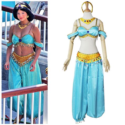 Cosplaydiy Women S Outfit Aladdin Jasmine Outfit Costume Sexy Fantasy