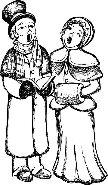 Carolers Clipart Black And White