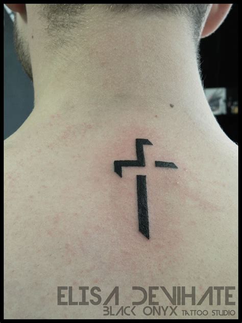 Minimal Cross Tattoo By Elisa Devihate Cross Tattoo Tattoos