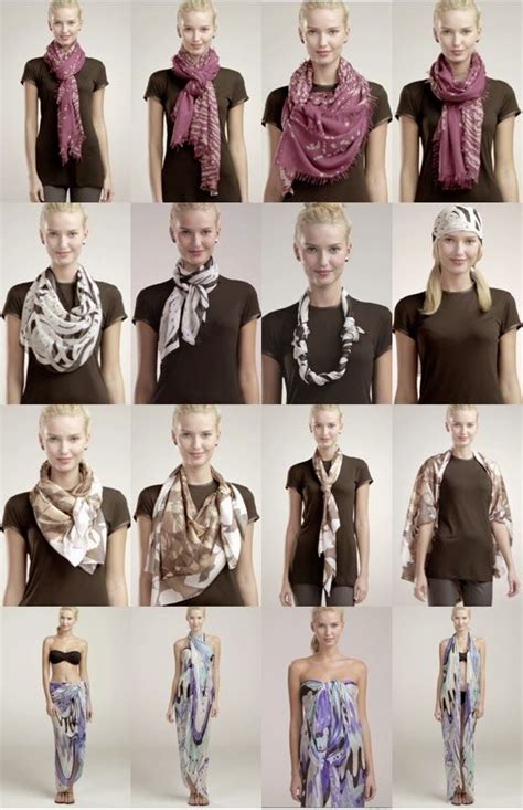 How To Tie A Scarf 4 Scarves 16 Ways Video Ways To Wear A Scarf Ways To Tie Scarves Scarf