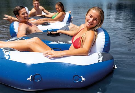 Intex River Run Connect Inflatable Tube 2 Pack And Mega Chill Ii Beverage Float Ebay