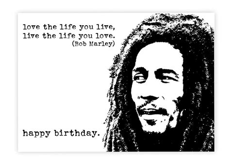 Bob Marley Birthday Card Personalise It Black And White Choice Of
