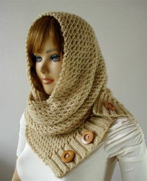 Knitting Pattern Hooded Cowl Scarf Loulou Hood Scarf Cowl Etsy