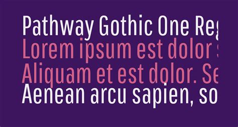 Pathway Gothic One Regular Free Font What Font Is
