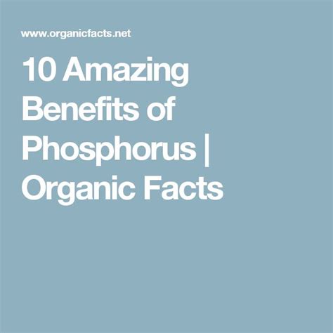 10 Amazing Benefits Of Phosphorus Organic Facts Spearmint Tea