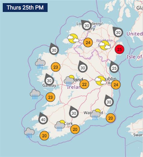 Irish Weather Forecast Met Eireann Predicts Blistering 25c Heat But Rain To Fall In Many Areas
