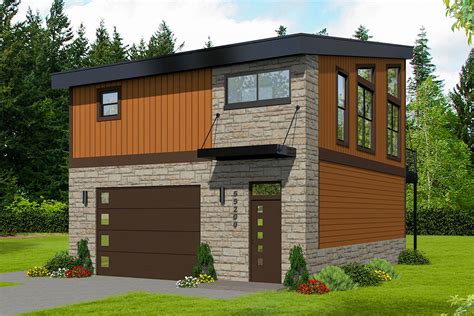 Contemporary Carriage House Plan With Balcony 68591vr Architectural