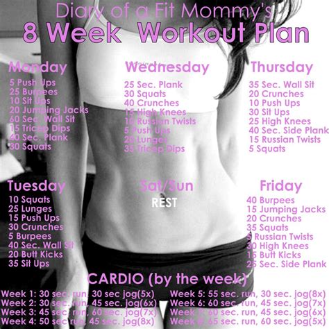 Download workout plans any goal or experience level. 8 WEEK NO-GYM HOME WORKOUT PLAN - Diary of a Fit Mommy ...