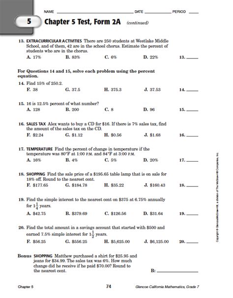 Quia Class Page Math Chapter 5