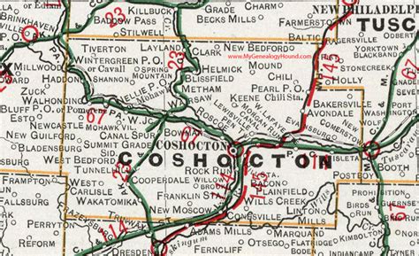 Coshocton County Ohio 1901 Map West Lafayette Oh