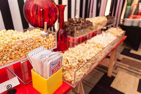 Popcorn Station At Party Circus Themed Sweet 16 Circus Theme Party