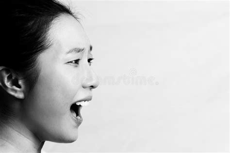 Portrait Of Woman Yelling Stock Photo Image Of College 35313478