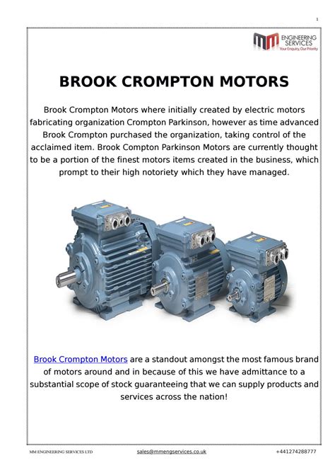 Brook Crompton Motors By Mm Engineering Services Ltd Issuu