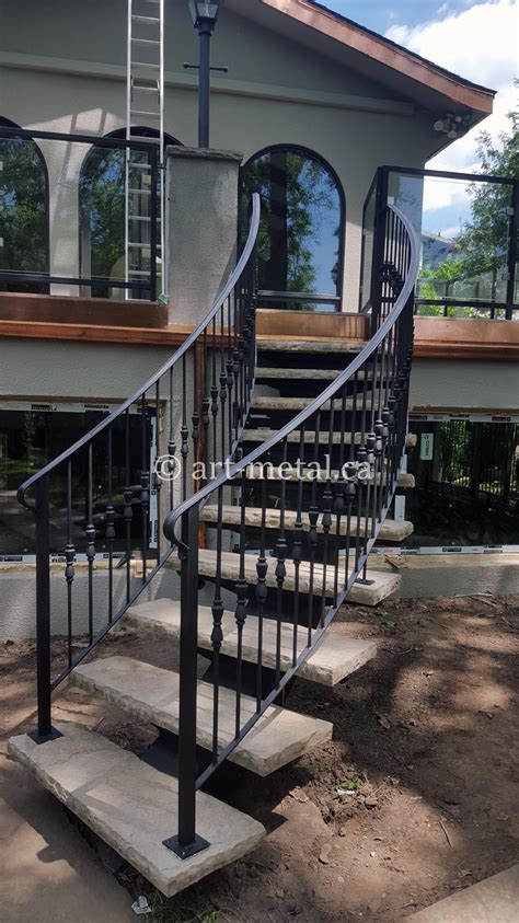 Aluminum stairs for waterfront access, including beach stairs, waterfront stairs, outdoor stairs, cliff stairs, river stairs. Exterior Metal Stair Railing for Safety and the Look of Your Home