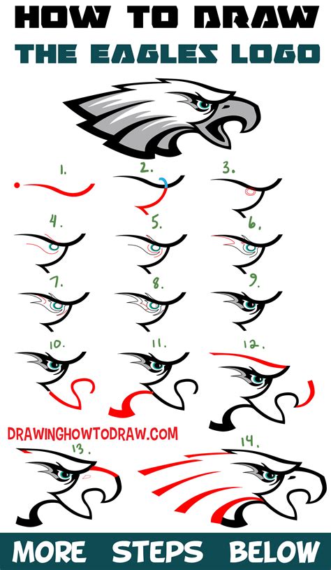 How To Draw The Eagles Logo With Easy Step By Step Drawing Lesson For