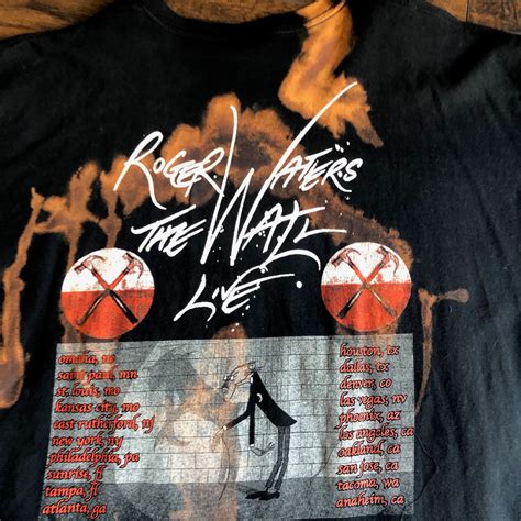 Roger Waters Hand Distressed One Of A Kind The Wall Tour Acid Wash Tee
