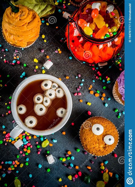 Funny Children S Treats For Halloween Stock Image Image Of Drink