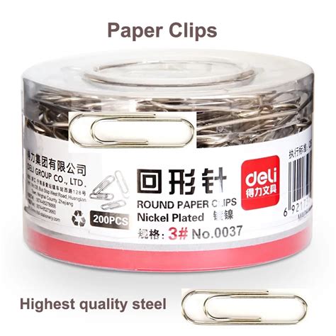 200 Piecesbox Metal Paper Clips Silver29 Mm Memo Clips For Paper