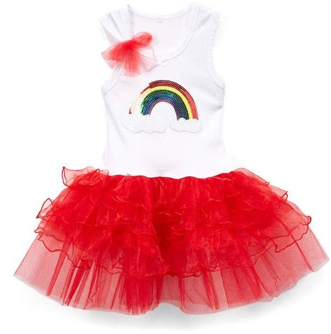 Beary Basics White Rainbow Tutu Dress Infant Toddler And Girls