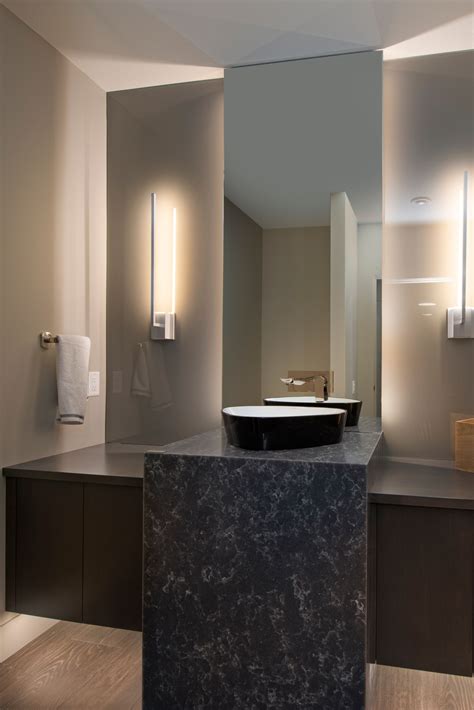 Contemporary Powder Room With Floating Cabinets And Vessel Sink In 2021