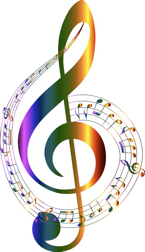 Chromatic Musical Notes Typography No Background By GDJ Arte