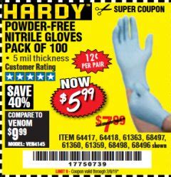 Our gloves provide superior protection against harmful germs and chemicals to ensure a safe and healthy workplace for everyone, everywhere. Harbor Freight Tools Coupon Database - Free coupons, 25 percent off coupons, toolbox coupons - 5 ...
