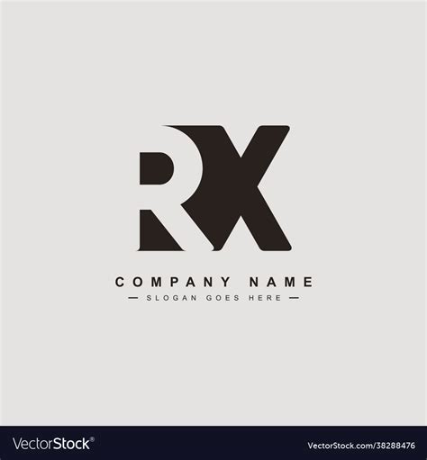 Initial Letter Rx Logo Simple Business Logo Vector Image