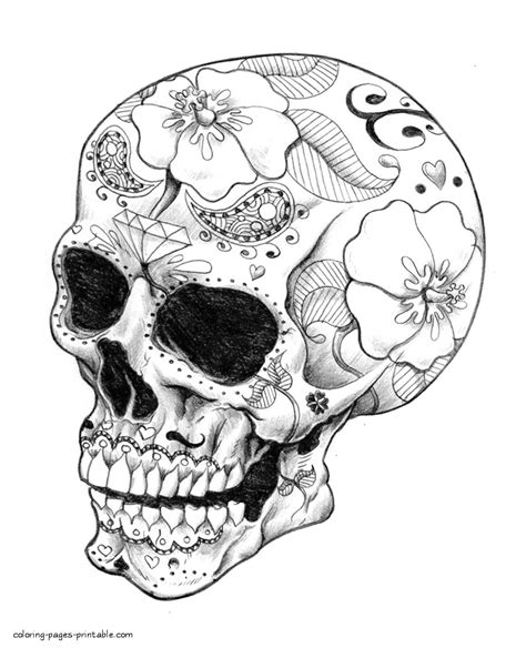 Adult Coloring Skulls Coloring Pages Printablecom