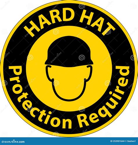 Caution Hard Hats Required Symbol Sign Vector Illustration Isolate On