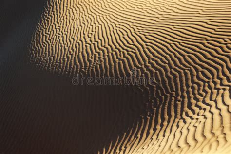 Sand Pattern With Deep Shadows In The Sahara Desert Stock Photo