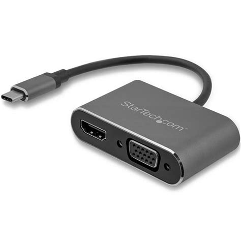 Buy The Startech Usb C To Vga And Hdmi Adapter Aluminum Usb C