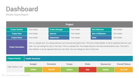 Project Status Report Dashboard Template Best Template Ideas