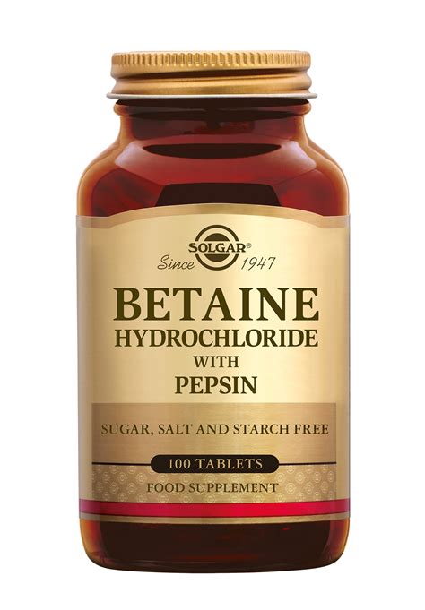 Betaine Hydrochloride With Pepsin Van Solgar Kopen Bij Superfoodsonline