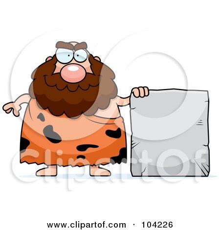 Royalty Free Rf Clipart Illustration Of A Chubby Caveman Standing By